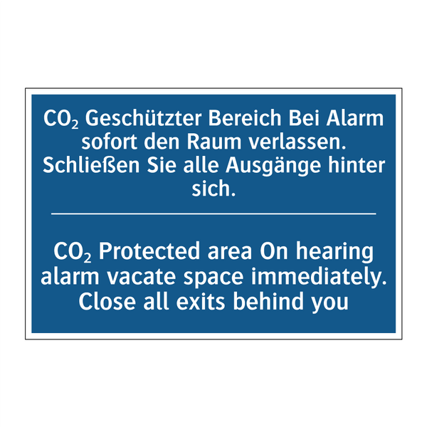CO₂ Geschützter Bereich Bei Alarm /.../ - CO₂ Protected area On hearing /.../