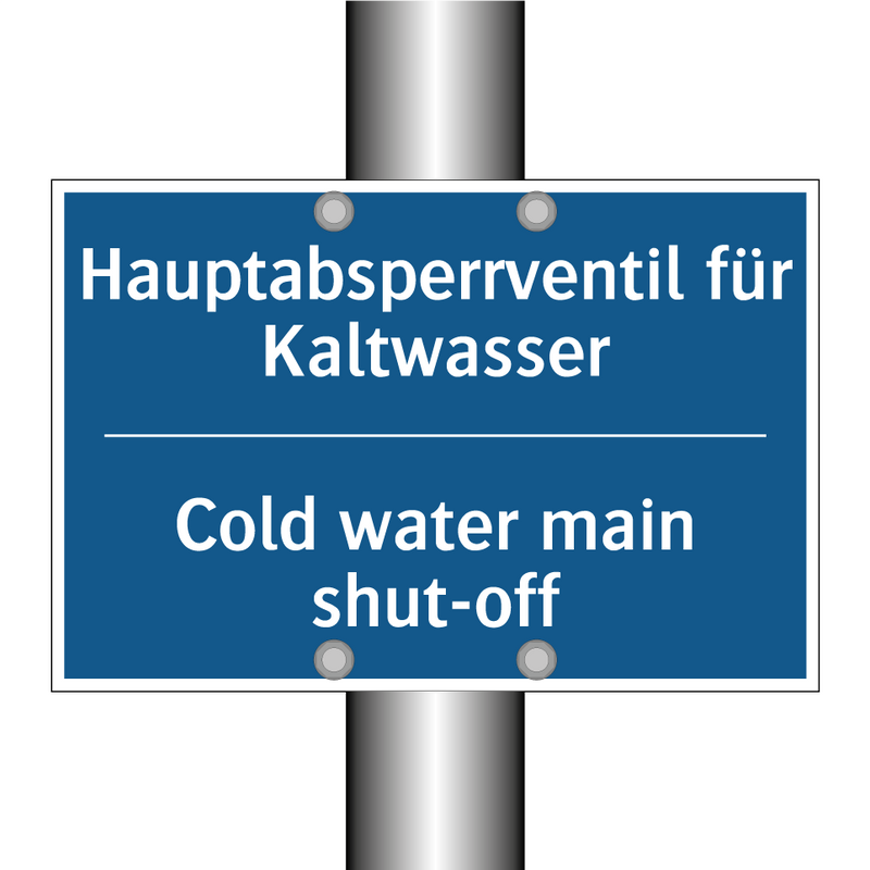 Hauptabsperrventil für Kaltwasser/.../ - Cold water main shut-off