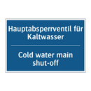 Hauptabsperrventil für Kaltwasser/.../ - Cold water main shut-off