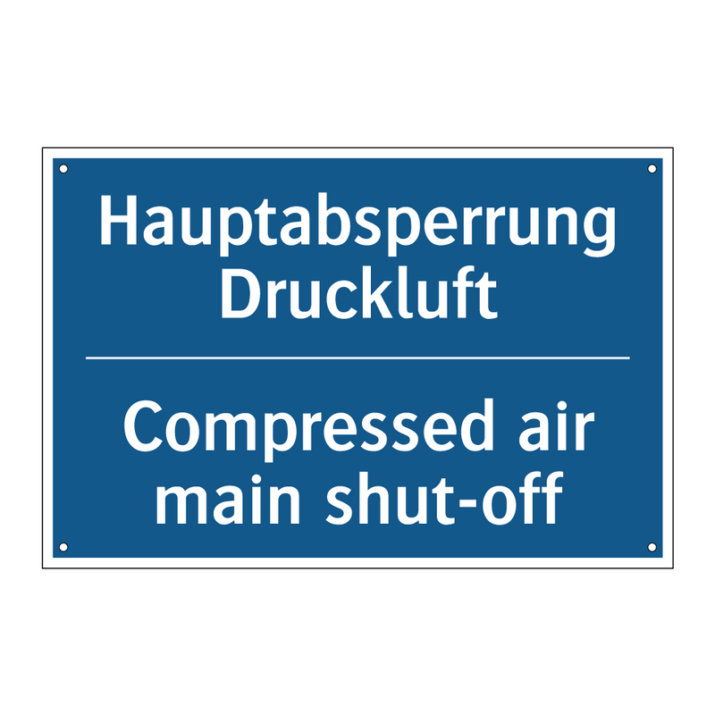 Hauptabsperrung Druckluft - Compressed air main shut-off