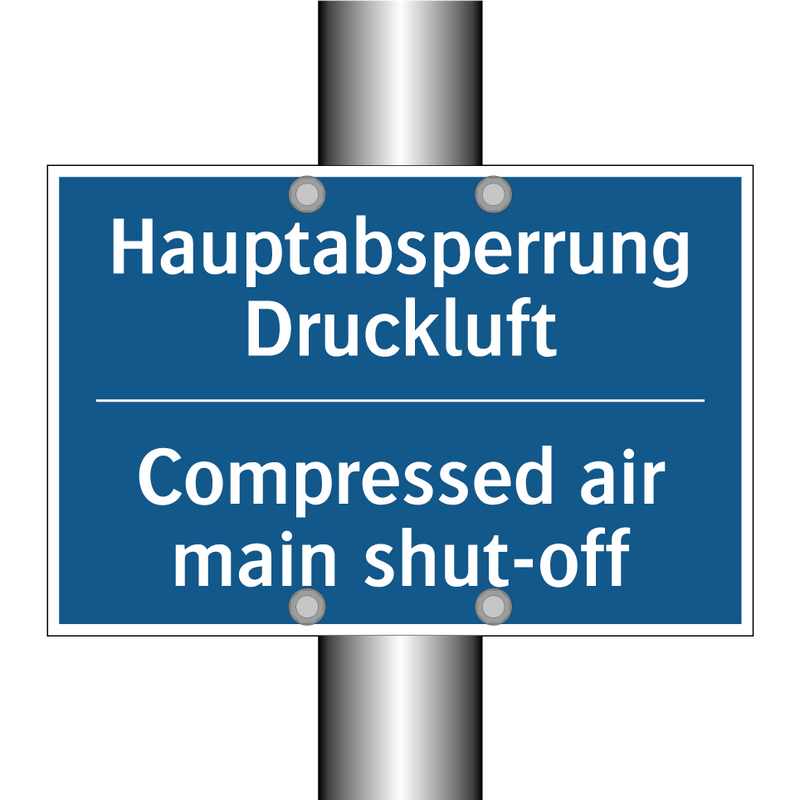 Hauptabsperrung Druckluft - Compressed air main shut-off