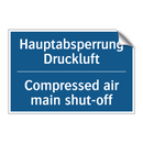 Hauptabsperrung Druckluft - Compressed air main shut-off
