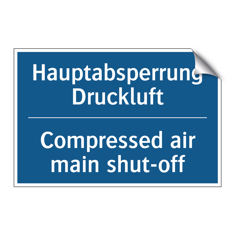Hauptabsperrung Druckluft - Compressed air main shut-off