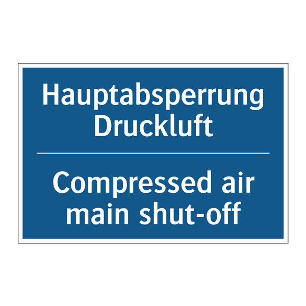 Hauptabsperrung Druckluft - Compressed air main shut-off