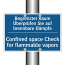 Begrenzter Raum Überprüfen Sie /.../ - Confined space Check for flammable /.../