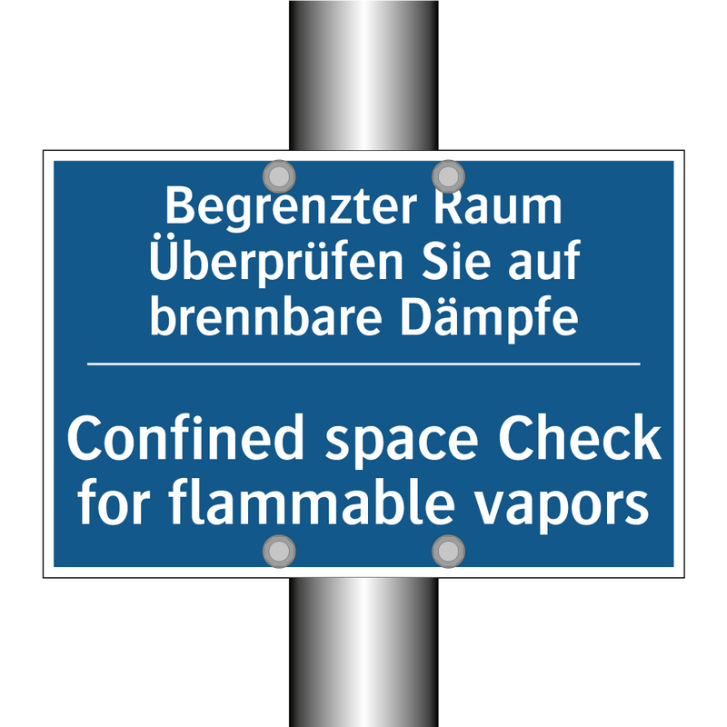 Begrenzter Raum Überprüfen Sie /.../ - Confined space Check for flammable /.../