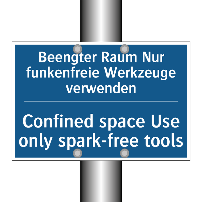 Beengter Raum Nur funkenfreie /.../ - Confined space Use only spark-free /.../