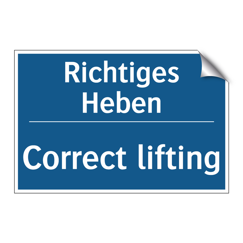 Richtiges Heben - Correct lifting
