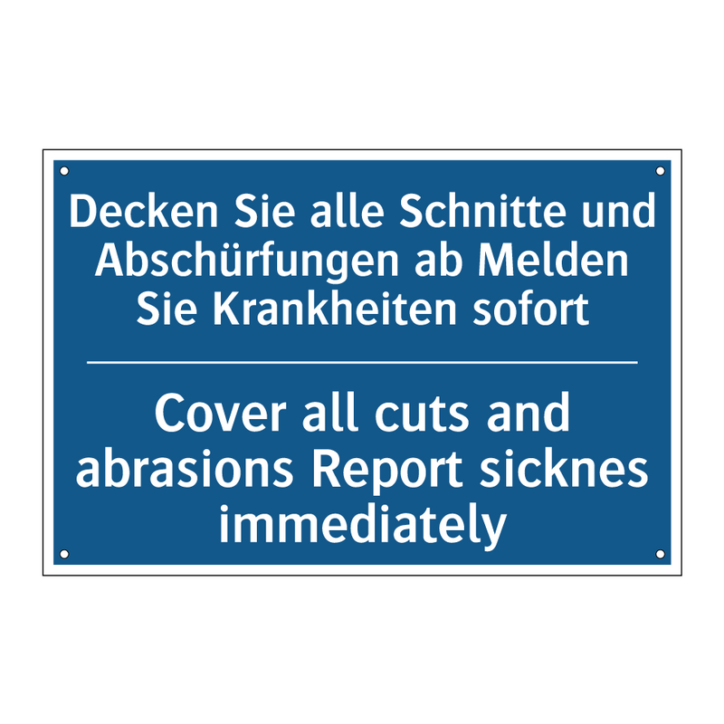 Decken Sie alle Schnitte und Abschürfungen /.../ - Cover all cuts and abrasions Report /.../