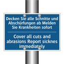 Decken Sie alle Schnitte und Abschürfungen /.../ - Cover all cuts and abrasions Report /.../