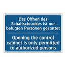 Das Öffnen des Schaltschrankes /.../ - Opening the control cabinet is /.../