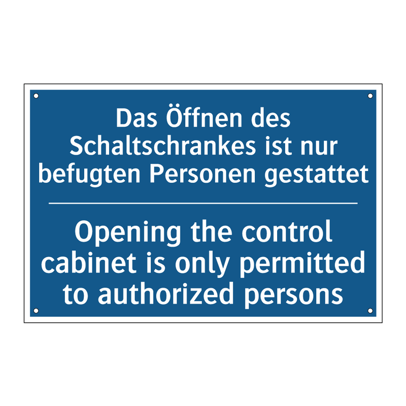 Das Öffnen des Schaltschrankes /.../ - Opening the control cabinet is /.../