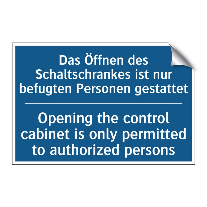 Das Öffnen des Schaltschrankes /.../ - Opening the control cabinet is /.../