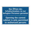 Das Öffnen des Schaltschrankes /.../ - Opening the control cabinet is /.../