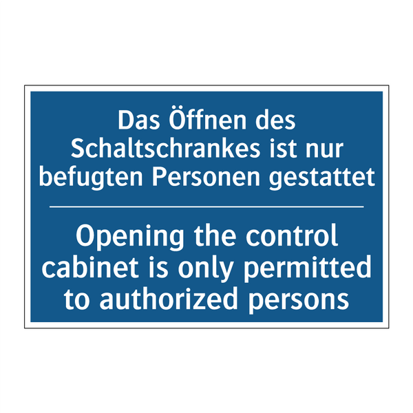 Das Öffnen des Schaltschrankes /.../ - Opening the control cabinet is /.../