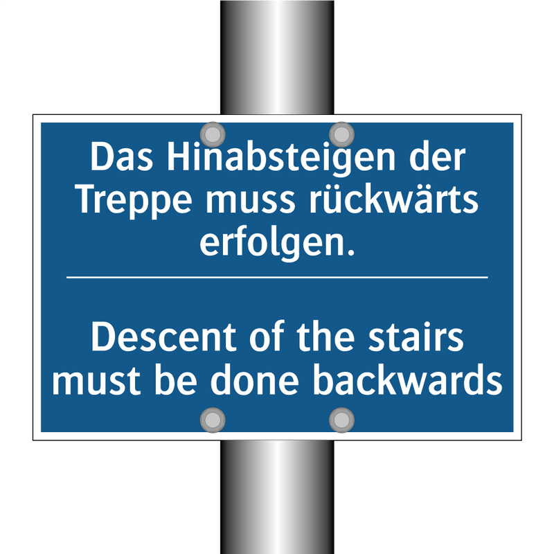 Das Hinabsteigen der Treppe muss /.../ - Descent of the stairs must be /.../