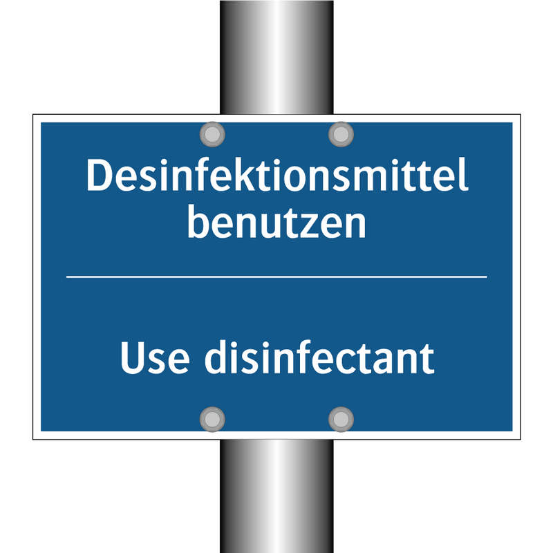Desinfektionsmittel benutzen - Use disinfectant