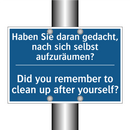 Haben Sie daran gedacht, nach /.../ - Did you remember to clean up after /.../
