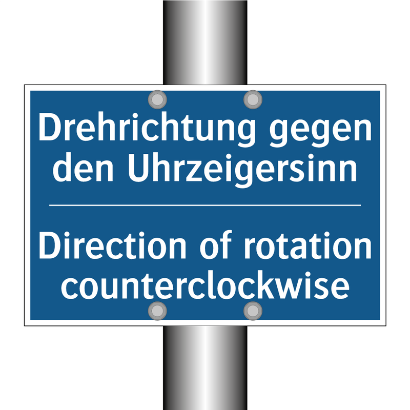 Drehrichtung gegen den Uhrzeigersinn/.../ - Direction of rotation counterclockwise/.../