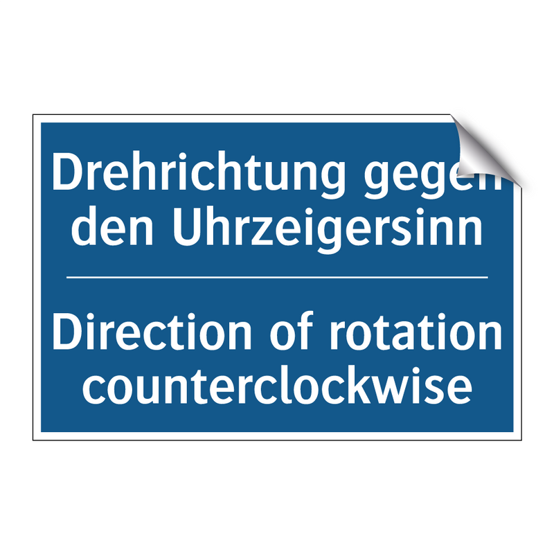 Drehrichtung gegen den Uhrzeigersinn/.../ - Direction of rotation counterclockwise/.../