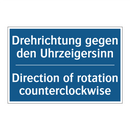 Drehrichtung gegen den Uhrzeigersinn/.../ - Direction of rotation counterclockwise/.../