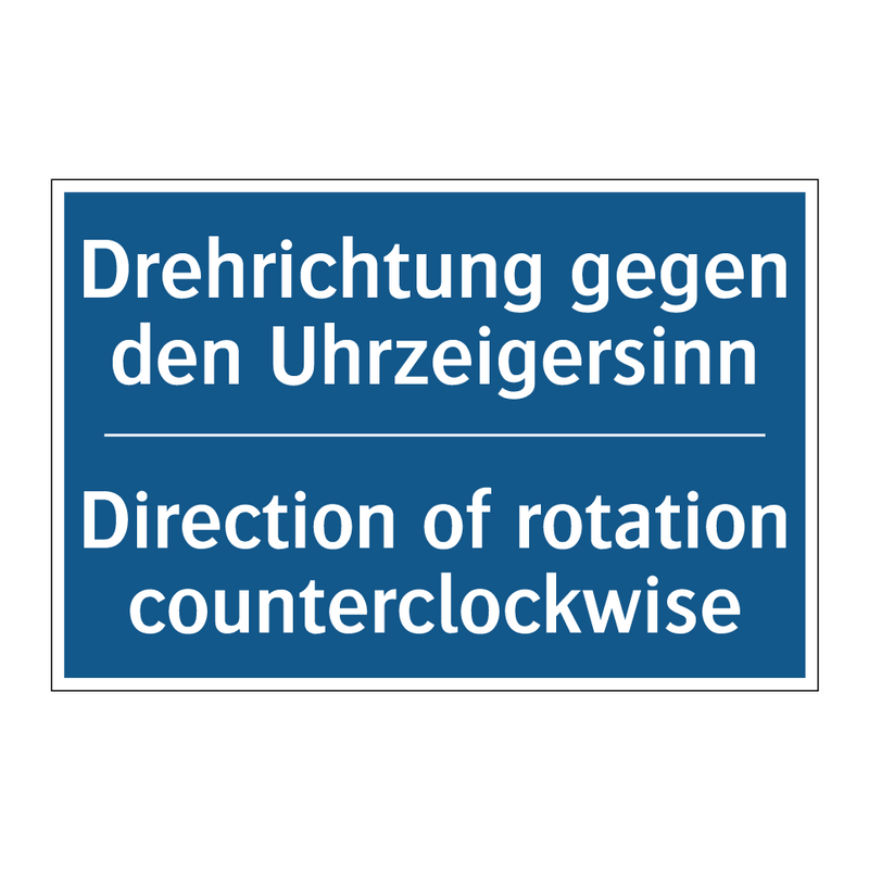 Drehrichtung gegen den Uhrzeigersinn/.../ - Direction of rotation counterclockwise/.../
