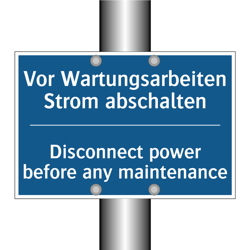 Vor Wartungsarbeiten Strom abschalten/.../ - Disconnect power before any maintenance/.../