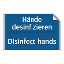Hände desinfizieren - Disinfect hands