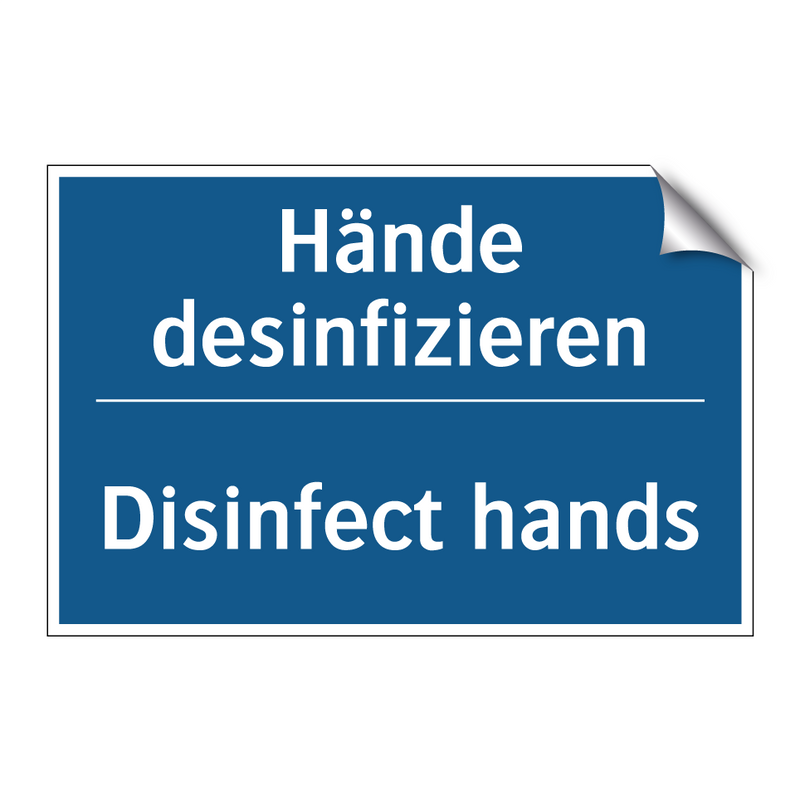 Hände desinfizieren - Disinfect hands