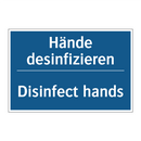 Hände desinfizieren - Disinfect hands