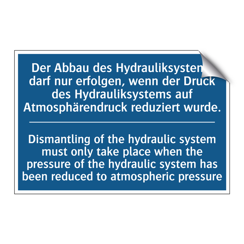 Der Abbau des Hydrauliksystems /.../ - Dismantling of the hydraulic system /.../