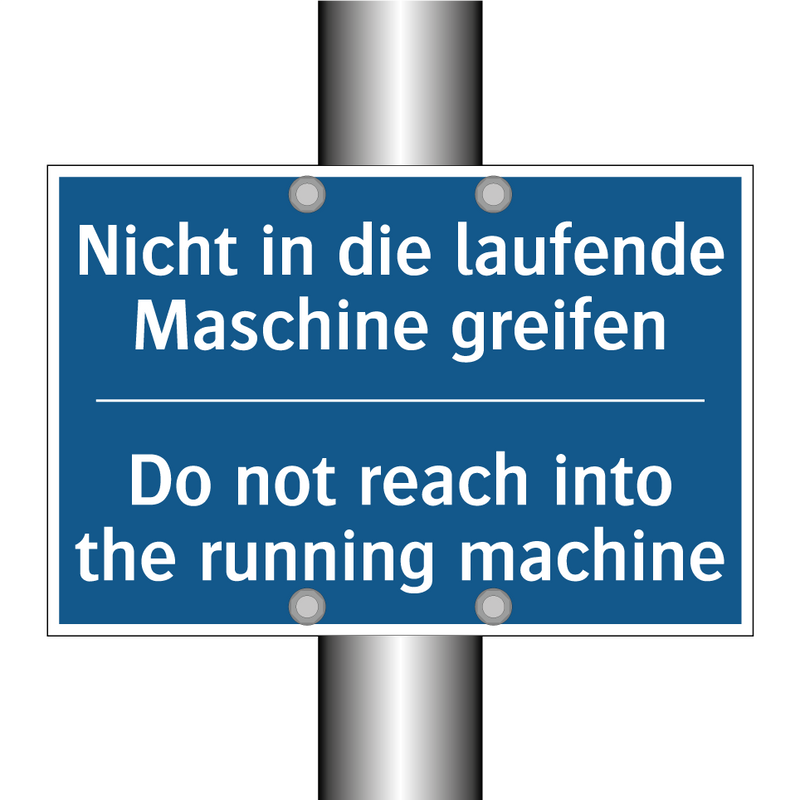 Nicht in die laufende Maschine /.../ - Do not reach into the running /.../