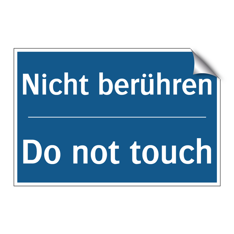 Nicht berühren - Do not touch