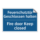 Feuerschutztür Geschlossen halten/.../ - Fire door Keep closed
