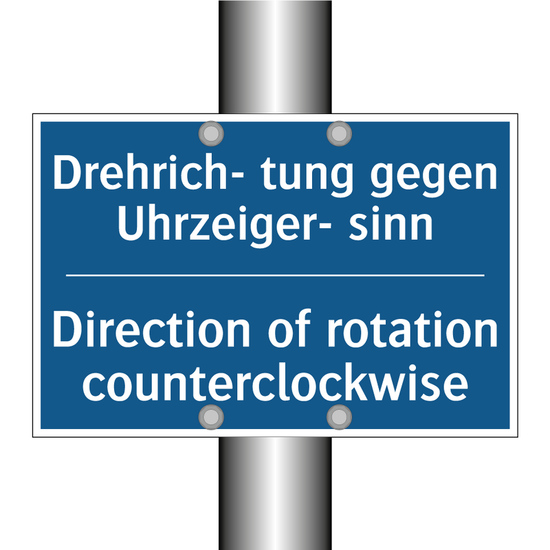 Drehrich- tung gegen Uhrzeiger- /.../ - Direction of rotation counterclockwise/.../