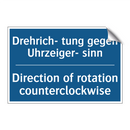 Drehrich- tung gegen Uhrzeiger- /.../ - Direction of rotation counterclockwise/.../