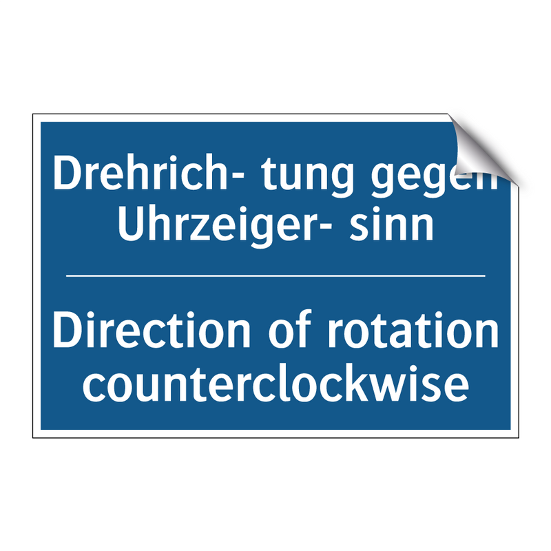 Drehrich- tung gegen Uhrzeiger- /.../ - Direction of rotation counterclockwise/.../
