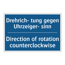 Drehrich- tung gegen Uhrzeiger- /.../ - Direction of rotation counterclockwise/.../
