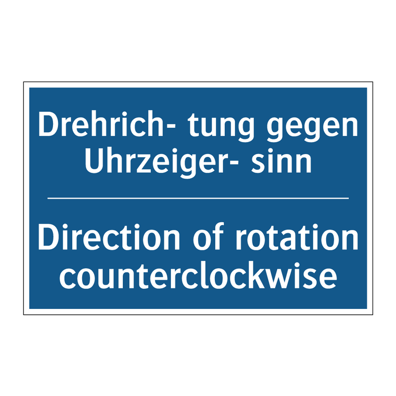 Drehrich- tung gegen Uhrzeiger- /.../ - Direction of rotation counterclockwise/.../