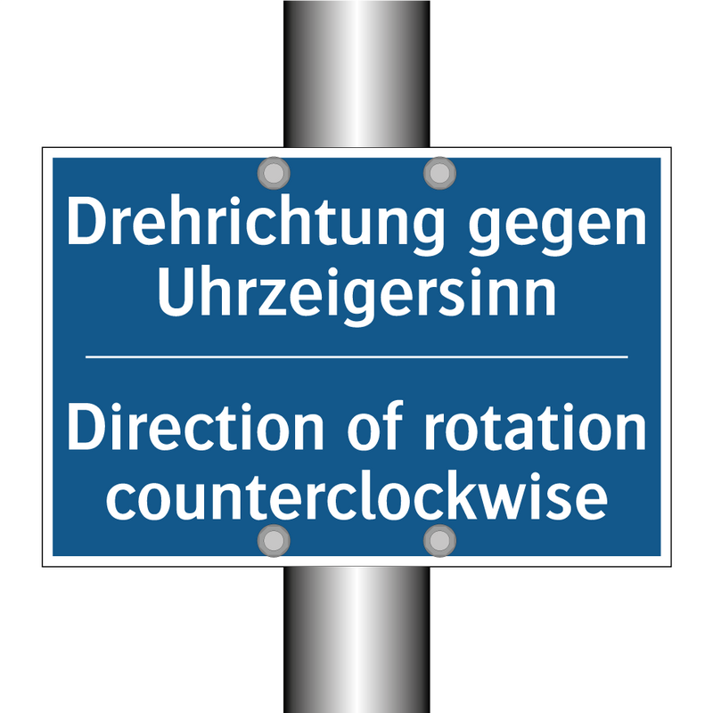 Drehrichtung gegen Uhrzeigersinn/.../ - Direction of rotation counterclockwise/.../