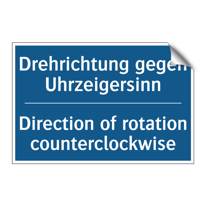 Drehrichtung gegen Uhrzeigersinn/.../ - Direction of rotation counterclockwise/.../