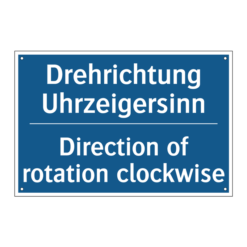 Drehrichtung Uhrzeigersinn - Direction of rotation clockwise/.../