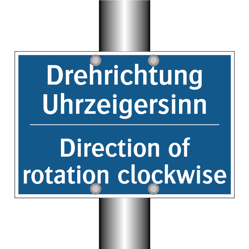 Drehrichtung Uhrzeigersinn - Direction of rotation clockwise/.../