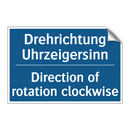 Drehrichtung Uhrzeigersinn - Direction of rotation clockwise/.../