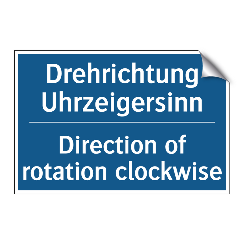 Drehrichtung Uhrzeigersinn - Direction of rotation clockwise/.../