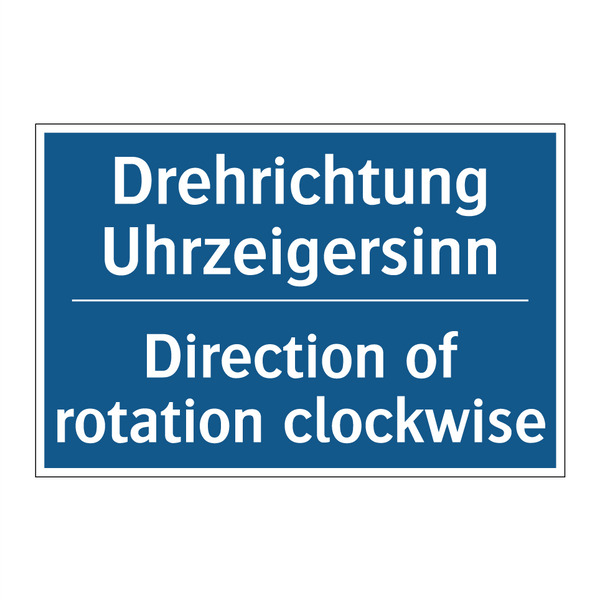 Drehrichtung Uhrzeigersinn - Direction of rotation clockwise/.../