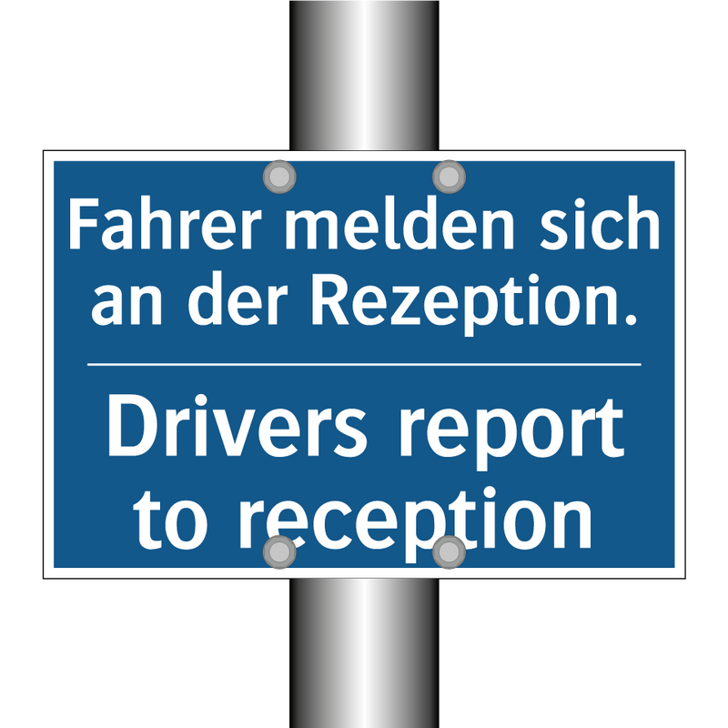 Fahrer melden sich an der Rezeption./.../ - Drivers report to reception