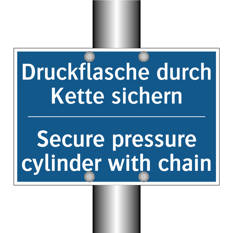 Druckflasche durch Kette sichern/.../ - Secure pressure cylinder with /.../