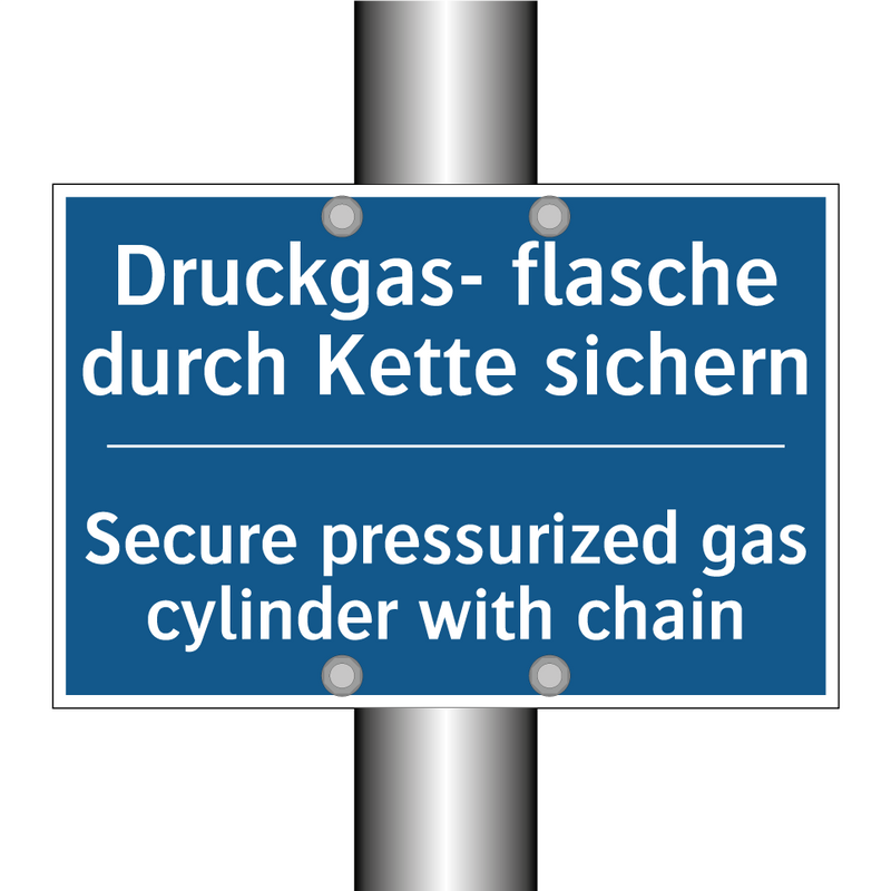 Druckgas- flasche durch Kette /.../ - Secure pressurized gas cylinder /.../