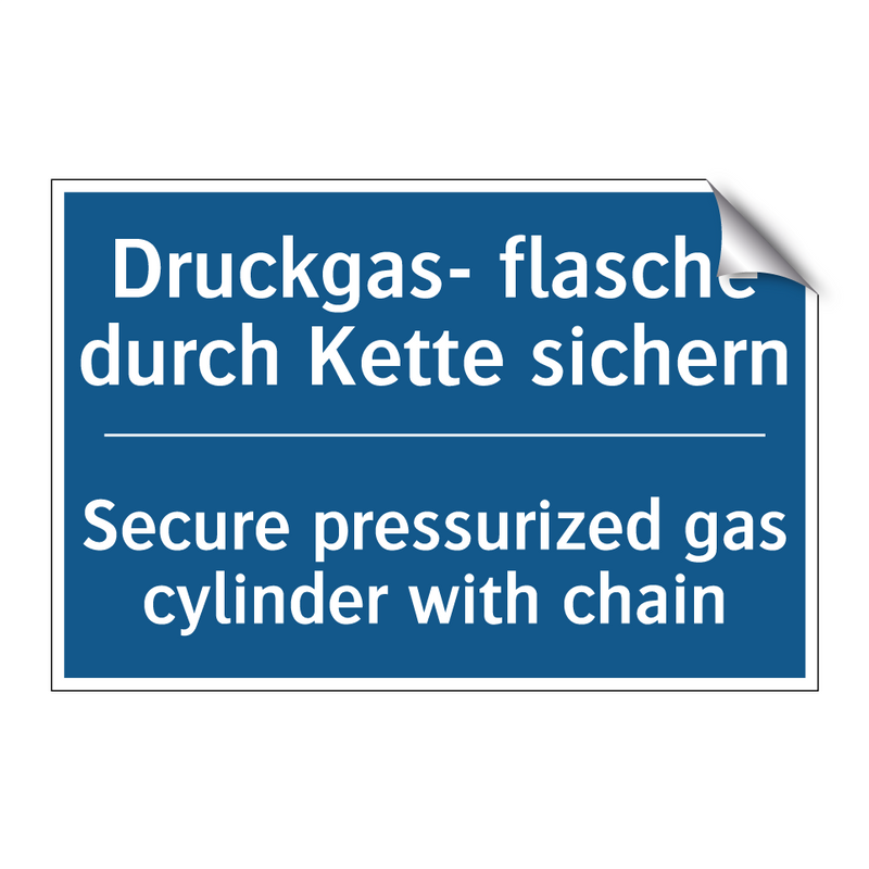 Druckgas- flasche durch Kette /.../ - Secure pressurized gas cylinder /.../